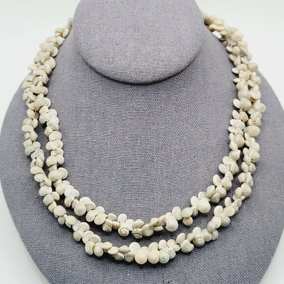 Infinity Strand Shell Necklace BOHO Bohemian Tiny Shells 18" Drop No Clasp Beach - Picture 3 of 8